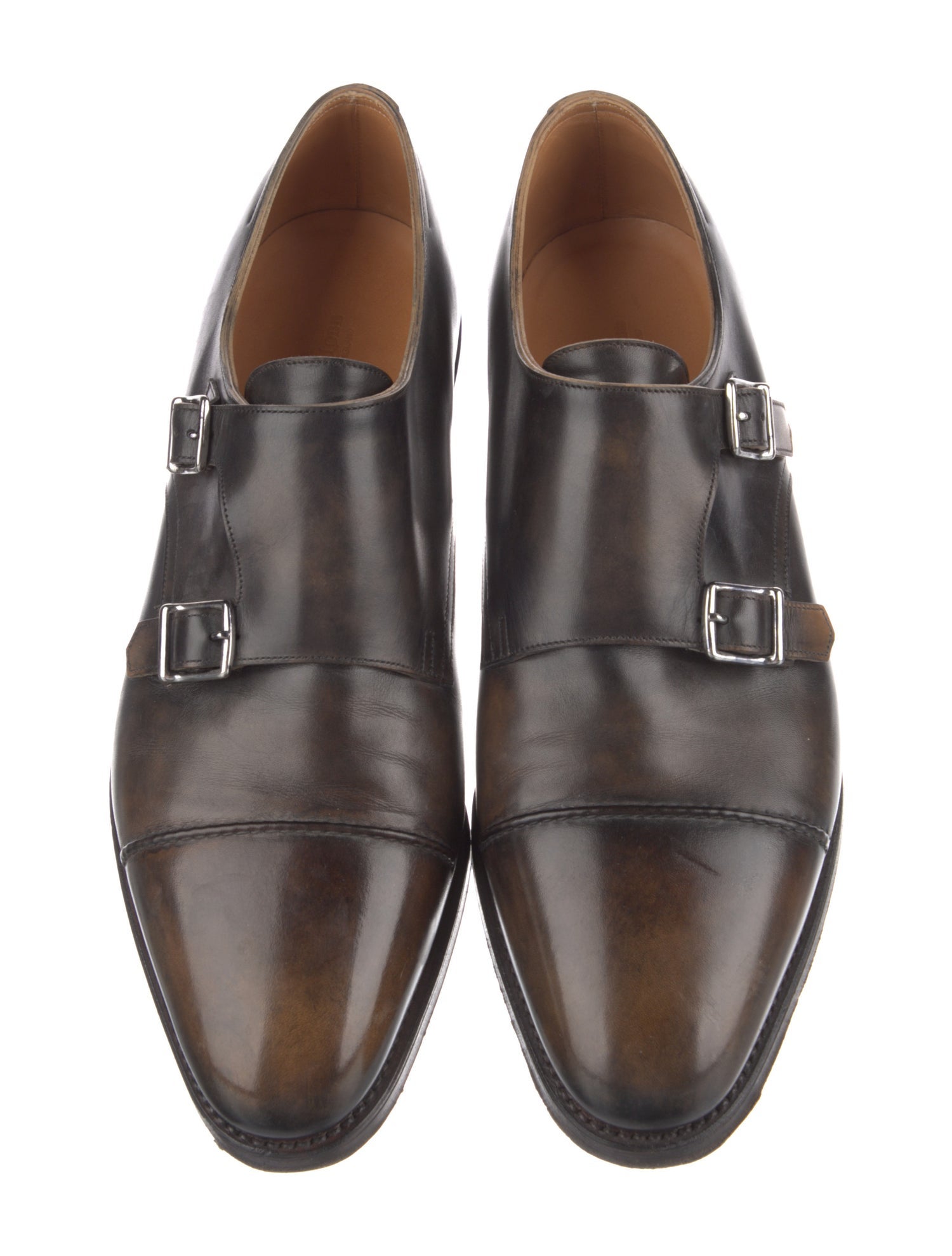 John Lobb Leather Monk Straps